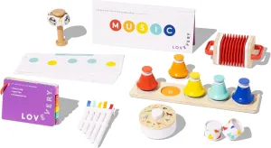 Lovevery | The Music Set | 6 Montessori Musical Instruments & Rhythm Book | Educational Toys for Toddlers & Preschoolers | Simple Songs and Play Guide | Ages 18 Months to 4  Years