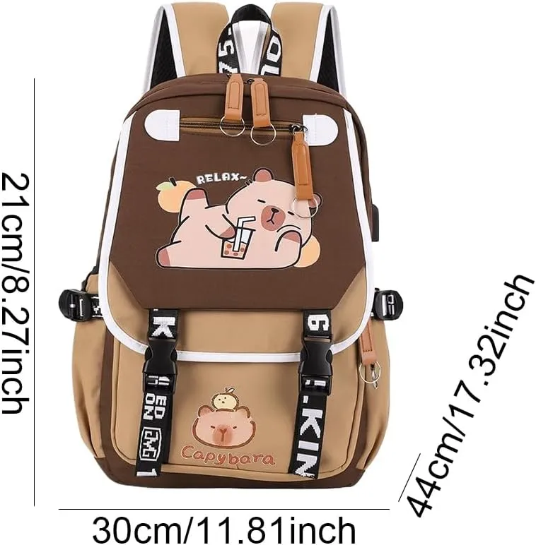 Lushandy Capybara Backpack, Cute Capibara Backpacks Kawaii Kapibara Stuff Large Cartoon Capybara Bag Ita Bag