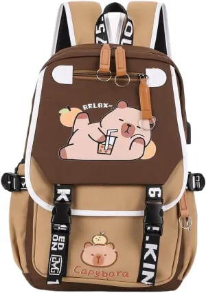 Lushandy Capybara Backpack, Cute Capibara Backpacks Kawaii Kapibara Stuff Large Cartoon Capybara Bag Ita Bag
