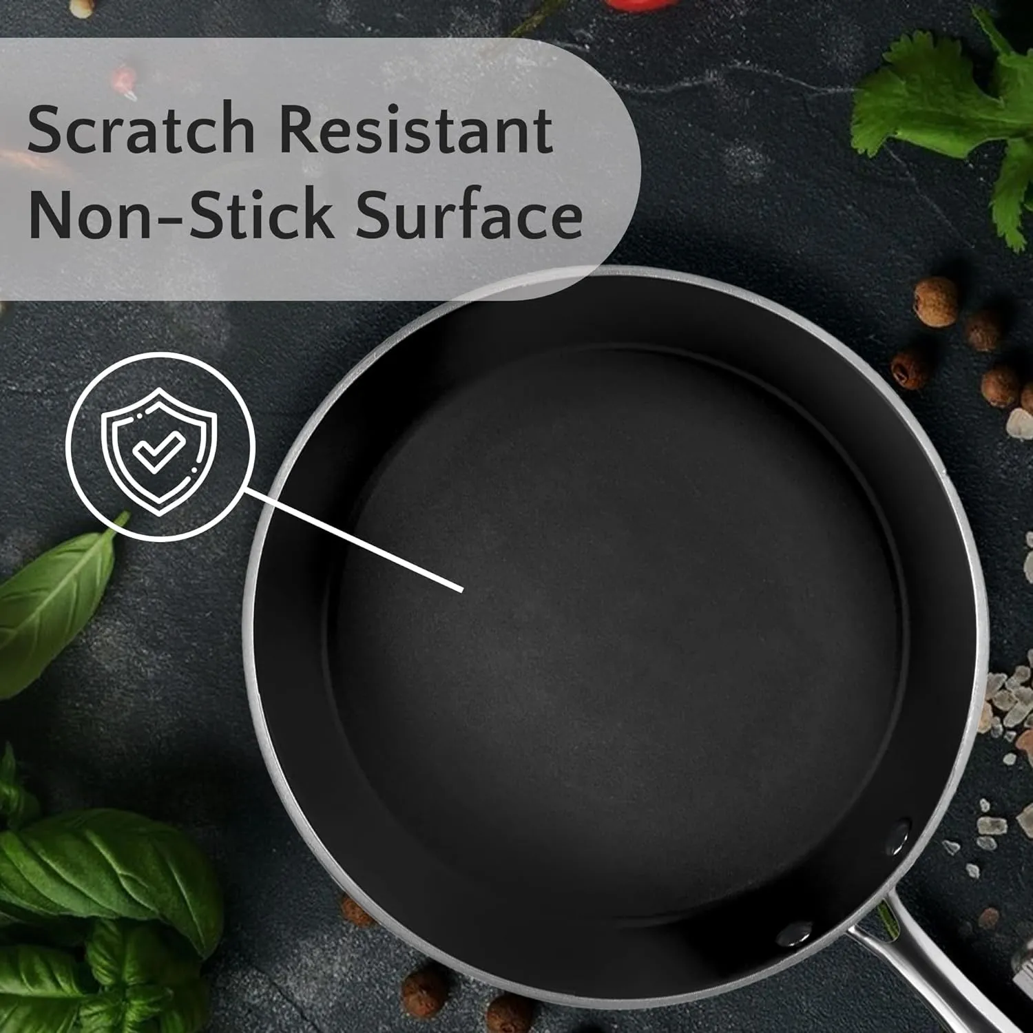 Luxurious Non-Stick Ceramic 3 Piece Blue Hammered Cookware Set, Lightweight, Scratch-Resistant, Dishwasher Safe, Oven Safe up to 500°F, Suitable for All Stove Types
