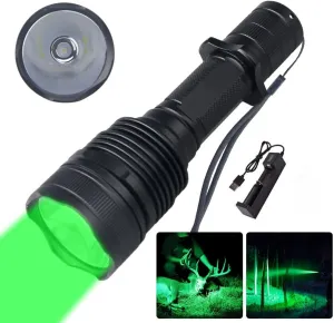 M7 Green Light Tactical Flashlight,525nm-530nm Green Hunting Light Kit Tactical Torch Long Range for Hunting