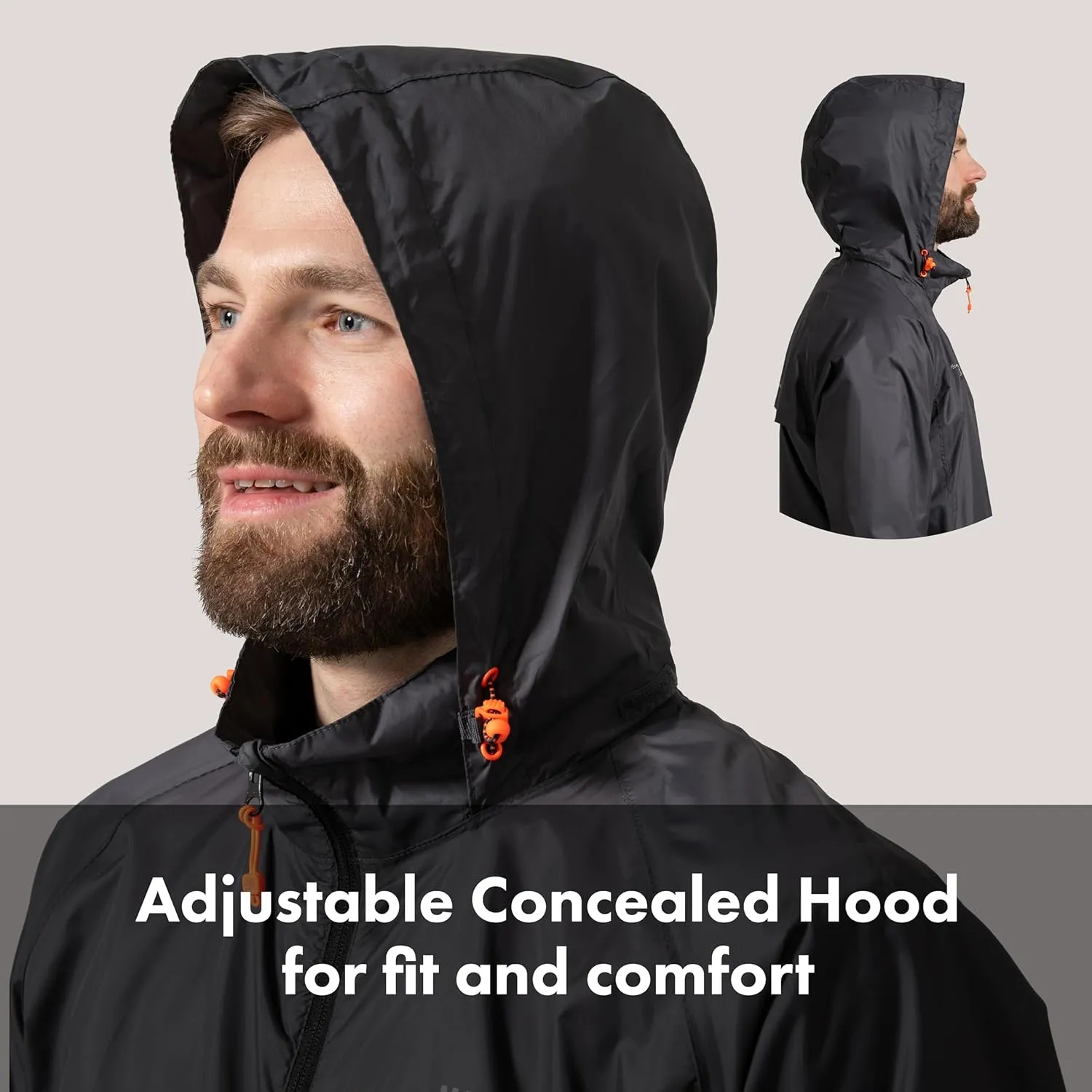 Mac in a Sac Men's Packable Rain Jacket - Origin - Lightweight Waterproof and Breathable Raincoat with Hood