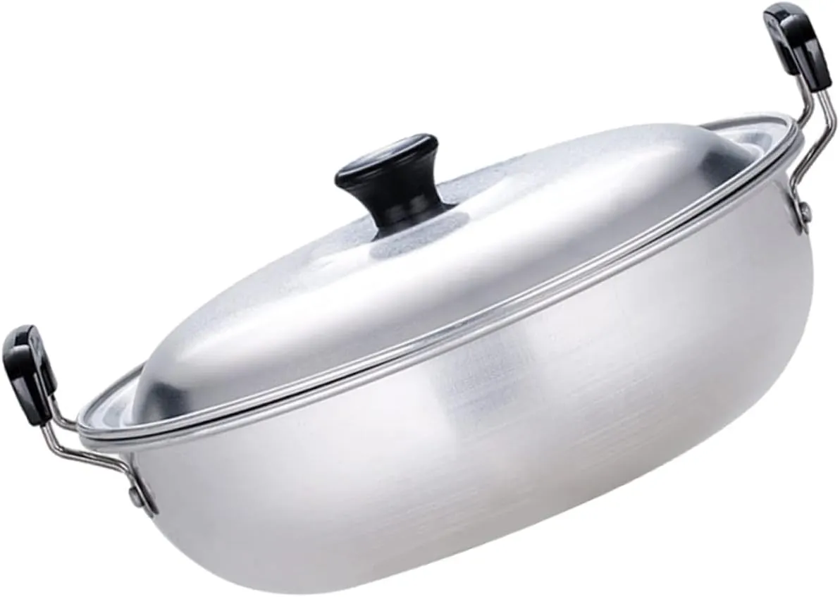 MAGICLULU Small Aluminum Pot Ramen Noodle Pot Lid Lightweight Portable for Camping Hiking Easy to Cle