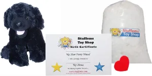 Make Your Own Stuffed Animal Mini 8 Inch Plush Shadow The Black Labrador Dog Kit - No Sewing Required!