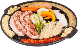 Master Grill Pan, Korean Traditional BBQ Grill Pan - Stovetop Nonstick Indoor/Outdoor Smokeless BBQ Cast Aluminum Grill Pan
