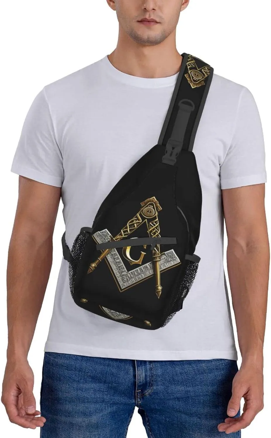 Master Mason Masonic Outdoor Cross-body Shoulder Bag, Unisex Backpack For Women Men Young Hiking Travel