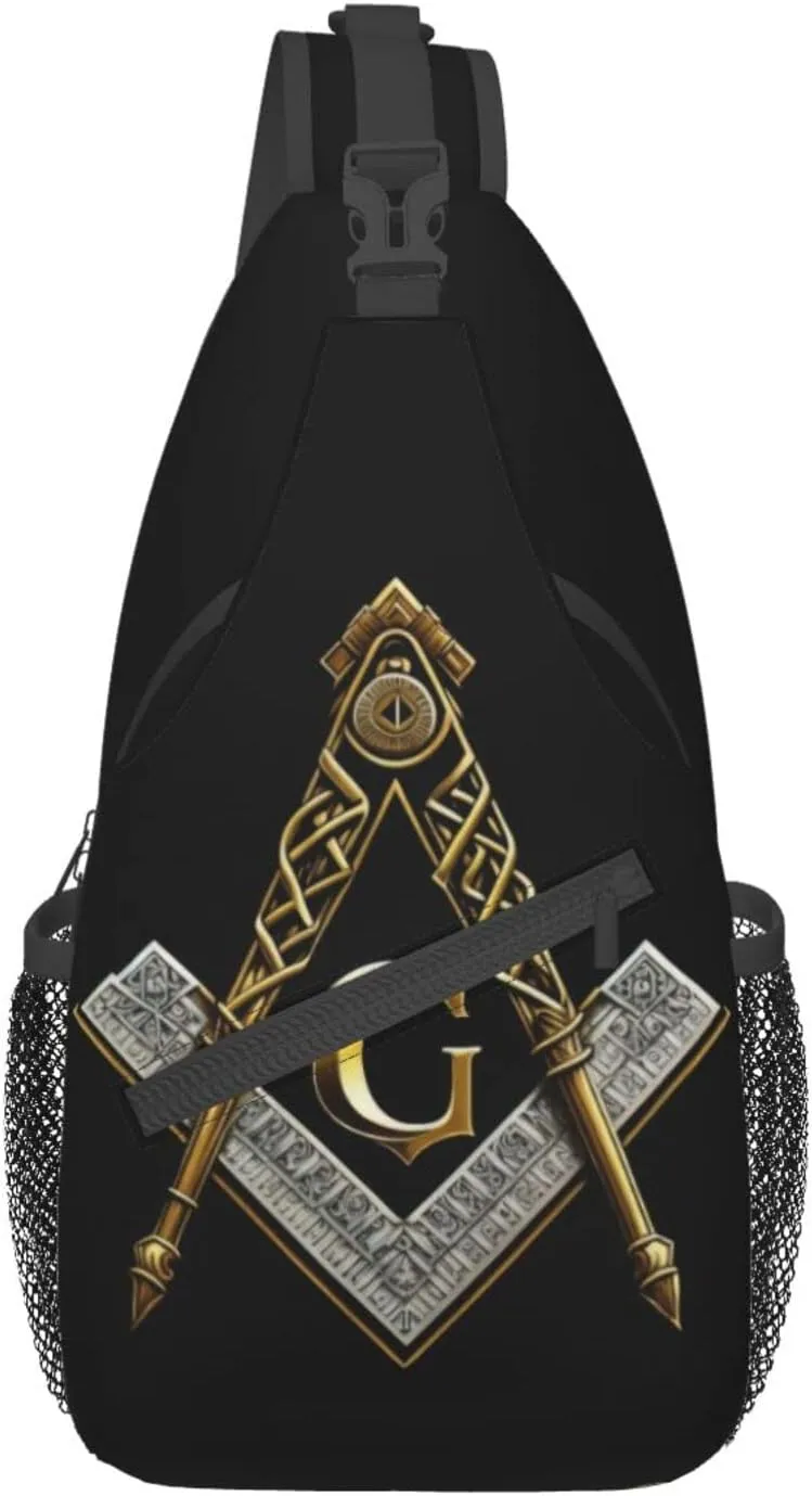 Master Mason Masonic Outdoor Cross-body Shoulder Bag, Unisex Backpack For Women Men Young Hiking Travel