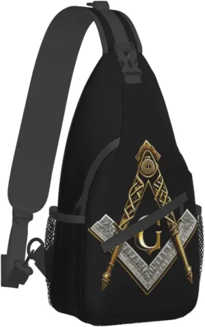 Master Mason Masonic Outdoor Cross-body Shoulder Bag, Unisex Backpack For Women Men Young Hiking Travel