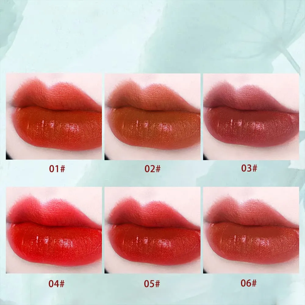 Matte Liquid Lipstick, 6 Colors Red Matte Lipstick Long Lasting Waterproof Lip Gloss with Mirror Velvety High Pigmented Lip Stain Kit Girls Women Make Up Gift (06#)