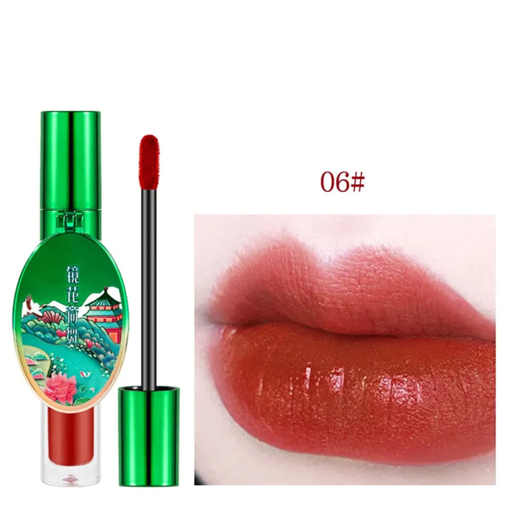 Matte Liquid Lipstick, 6 Colors Red Matte Lipstick Long Lasting Waterproof Lip Gloss with Mirror Velvety High Pigmented Lip Stain Kit Girls Women Make Up Gift (06#)