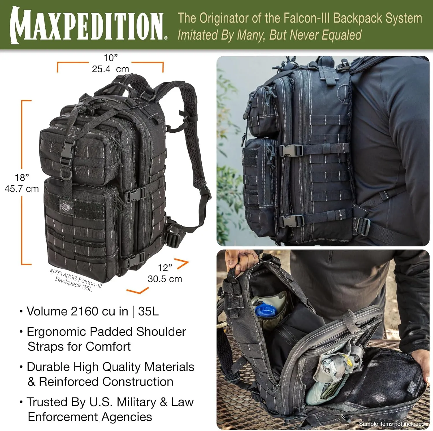 MaxpeditionFalcon-III™ Backpack (Black)