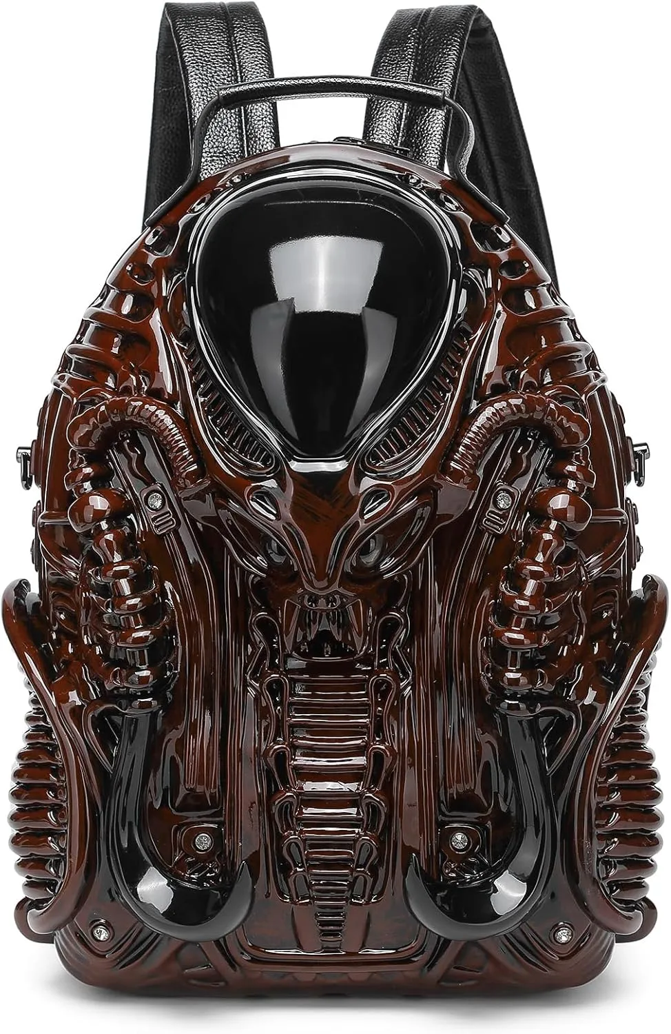 Men 3D Xenomorph Shaped Backpack Y2K Punk Cool Predalien Handbag Women PVC Unique Novelty Alien Purse