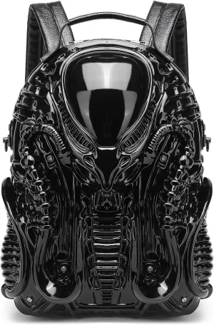 Men 3D Xenomorph Shaped Backpack Y2K Punk Cool Predalien Handbag Women PVC Unique Novelty Alien Purse