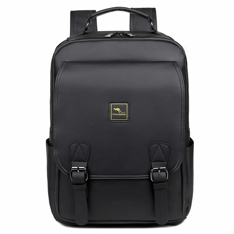 Men's Retro Style PU Leather Backpack – Travel School Bag