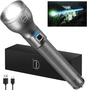 MIAOKE 250,000 Flashlights High Lumens, IPX7 & Zoomable XHP-90 Led Super Bright Rechargeable Flashlight with 3 Lighting Modes, Flashlights for Home, Hunting, Camping, Emergencies-Best Gift for Man