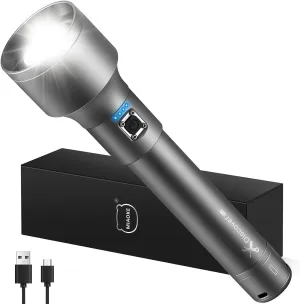 MIAOKE 250,000 Flashlights High Lumens, IPX7 & Zoomable XHP-90 Led Super Bright Rechargeable Flashlight with 3 Lighting Modes for Home, Hunting, Camping, Emergencies-Best Gift for Man-DiscoverPro