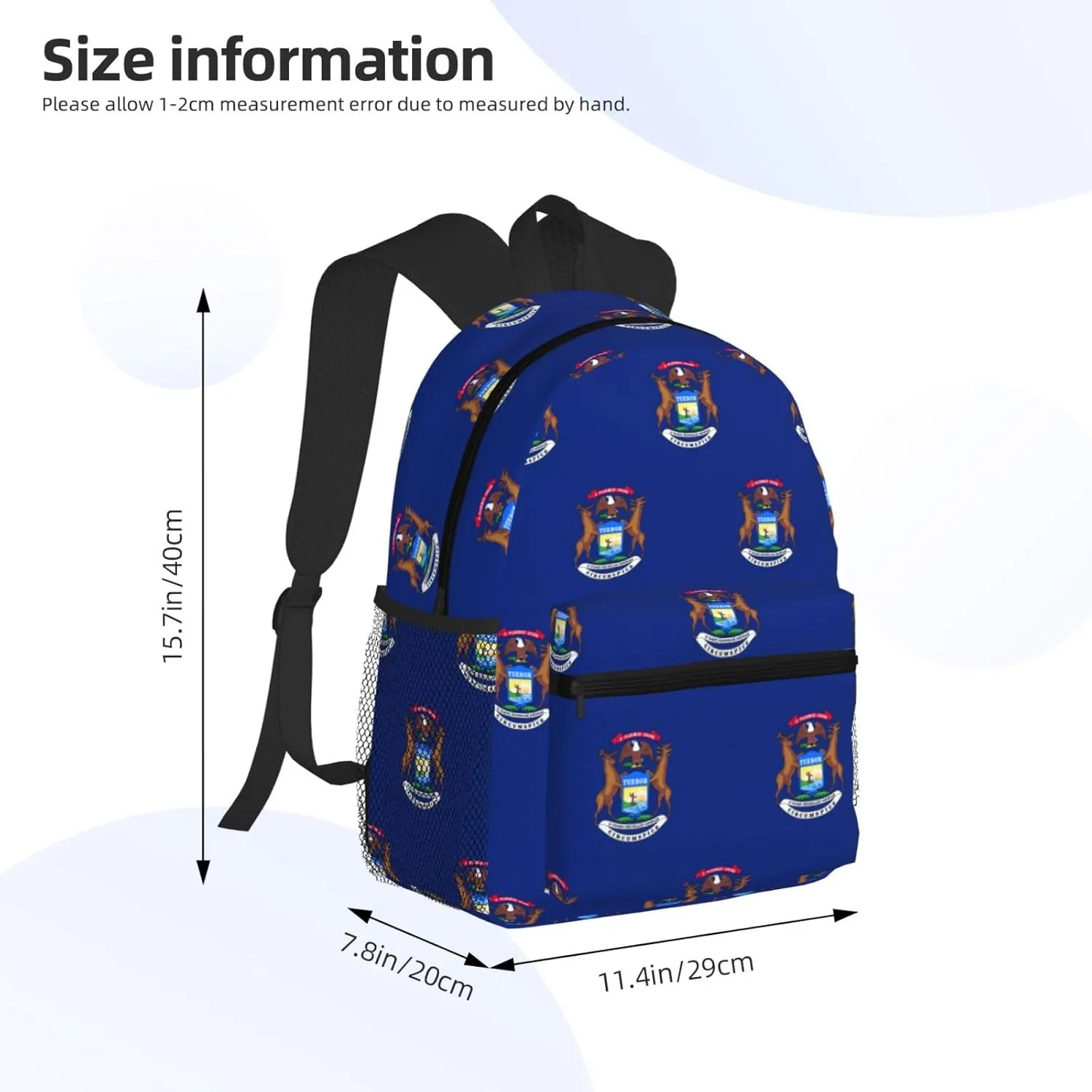 Michigan State Flag Men Women Office Laptop Backpack,Work Bag 15.7 Inch Business Travel Bags Large Capacity