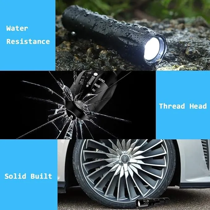 Military Grade High Lumen Flashlight Tactical LED Torch Flash Light Zoomable with 5 Light Modes，2-Pack