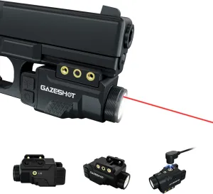 Mini 700 Lumen Pistol Light Laser Combo Weapon Light Tactical Flashlights, Magnetic USB Rechargeable with Red Beam Sight and Strobe Mode for GL Glock and Picatinny Rail