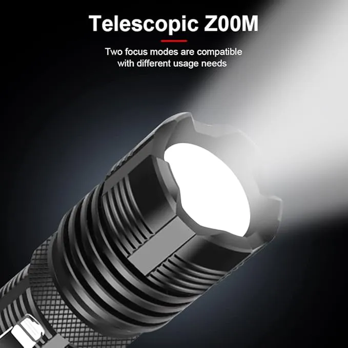 Mini Flashlight Powerful,Super Bright Small Flash Light, Zoomable 5 Modes Pocket Flashlight, Waterproof Adjustable Brightness for Camping, Running and Emergency