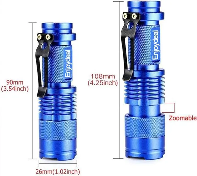 Mini LED Flashlights 5 Pack Pocket Pen Flashlight Ultra Bright 350 Lumens Waterproof Zoomable Flashlight with 3 Mode for Kids Camping Cycling Hiking Emergency Torch Light