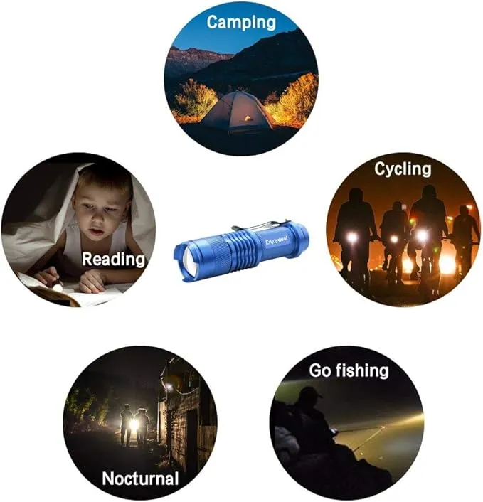 Mini LED Flashlights 5 Pack Pocket Pen Flashlight Ultra Bright 350 Lumens Waterproof Zoomable Flashlight with 3 Mode for Kids Camping Cycling Hiking Emergency Torch Light