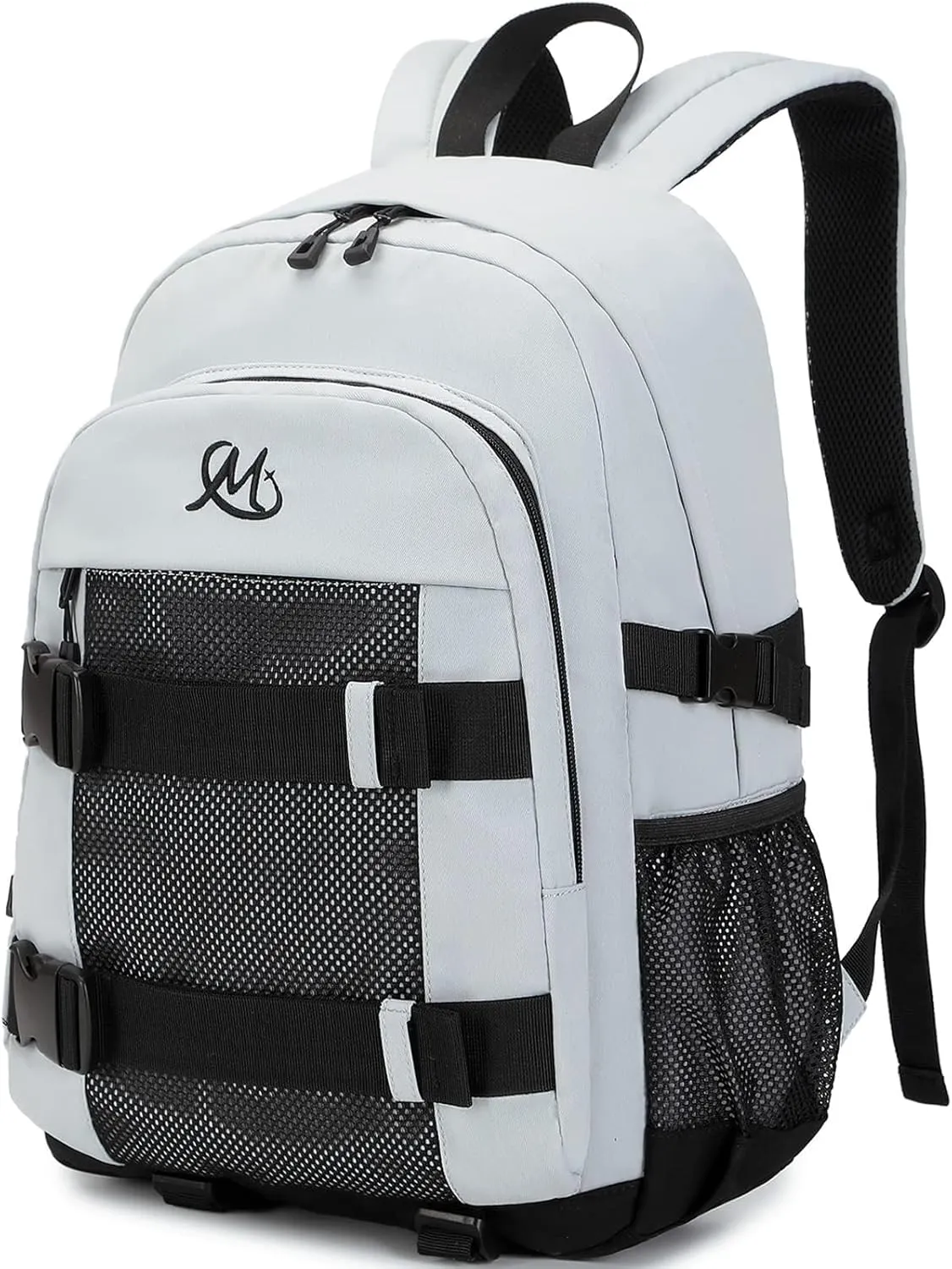 MIRLEWAIY Backpack Multiple Pockets Laptop Daypack Water-resistent Travel Neutral College School Bag Bookbag For Young girls women men, Light Gray