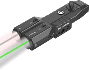 Mlok Picatinny Mounted Tactical Flashlight Green Laser 940nm IR Illuminator Flashlight IR Laser 4 in 1 Combo, TOUGHSOUL Low Profile Rechargeable Light for Rifle