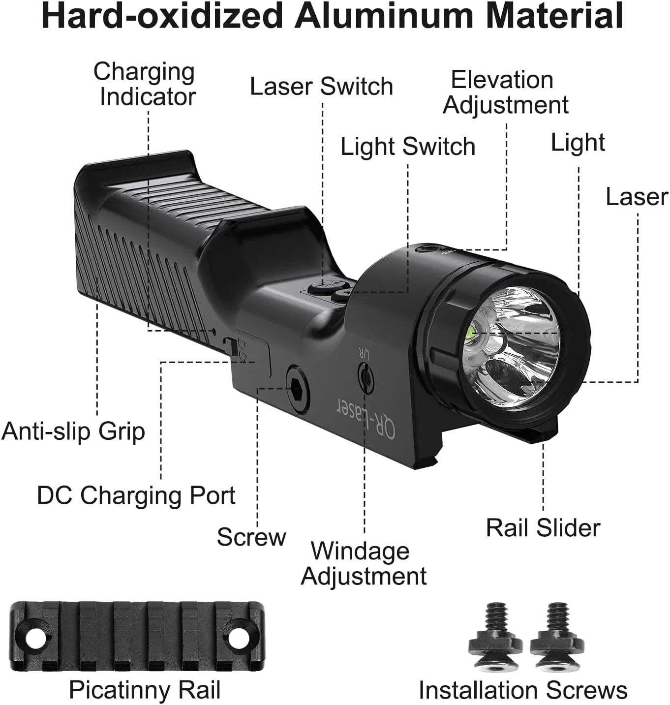 MLOK Red/Green/Blue Laser Sight with 1000 Lumens Flashlight