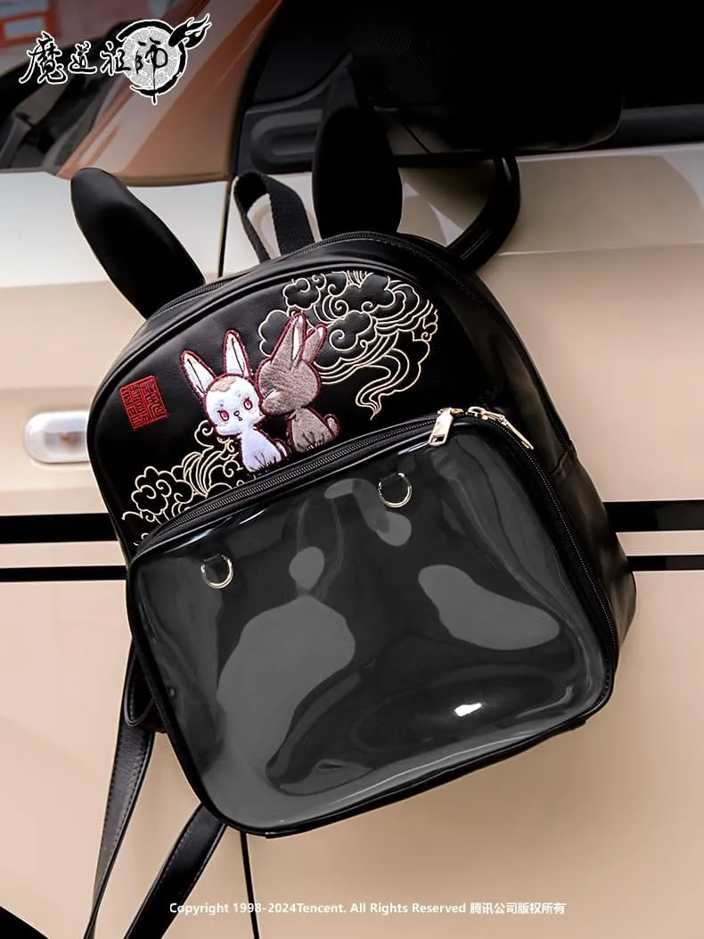 Mo Dao Zu Shi The Founder of Diabolism Wei Wuxian Lan Wangji Rabbit Backpack Shoulder Bag Backbags (Black,35cm)