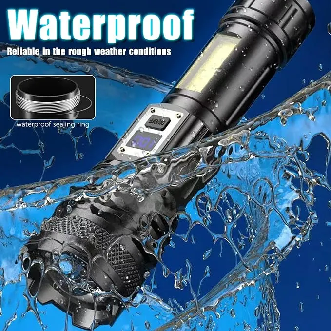 MODOAO LED Flashlights - High Lumens Camping Flashlights with COB Sidelight, Zoomable Beam - Powerful and Bright for Outdoor Use (2 Pack)