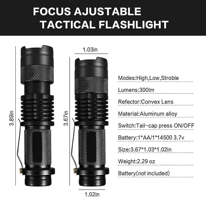 MODOAO Red Light Flashlight, 3 Modes Red Led Flashlight, Focus Zoomable,Use in Night Observation and Outdoor Activities for Camping, Hiking, Night Vision (5)