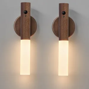 Montford Wall Sconces Set of Two Battery Operated, Motion Sensor Night Light Magnetic Wall Light Rechargeable, Peel and Stick Lights for Hallway