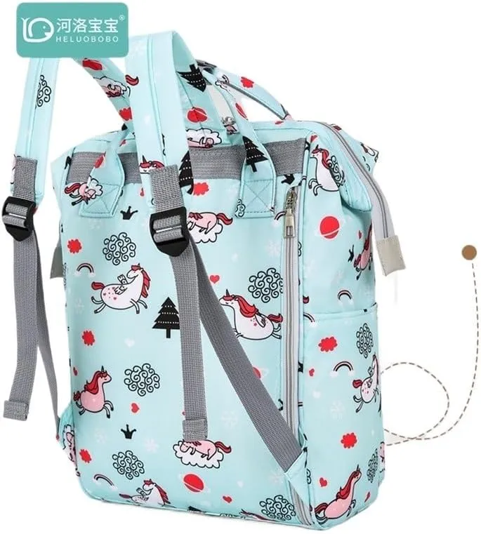 Mother And Baby Mommy Bag Oxford Cloth Waterproof Cloth Printed Mother's Diaper Ready To Give Birth Bag With Large Capacity(Taro Purple)