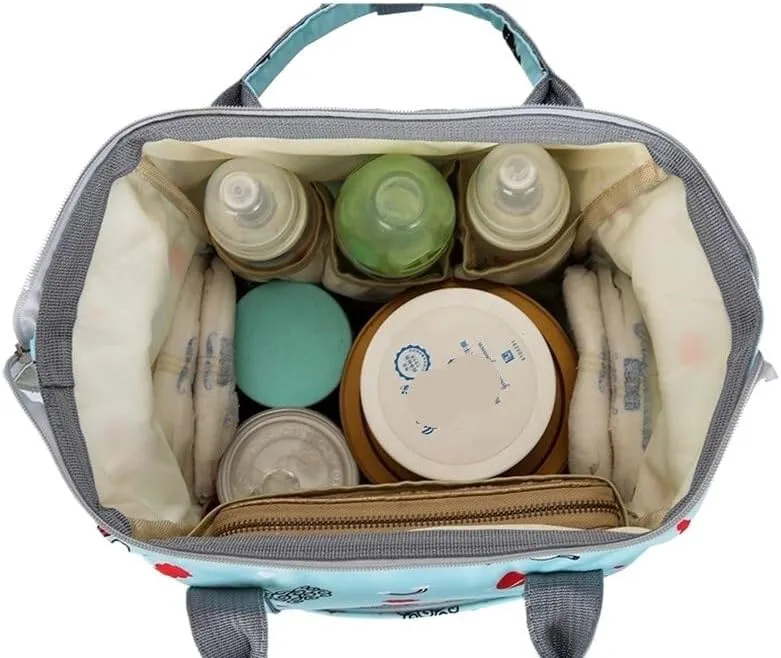 Mother And Baby Mommy Bag Oxford Cloth Waterproof Cloth Printed Mother's Diaper Ready To Give Birth Bag With Large Capacity(Taro Purple)