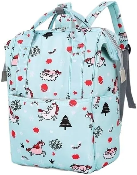 Mother And Baby Mommy Bag Oxford Cloth Waterproof Cloth Printed Mother's Diaper Ready To Give Birth Bag With Large Capacity(Taro Purple)
