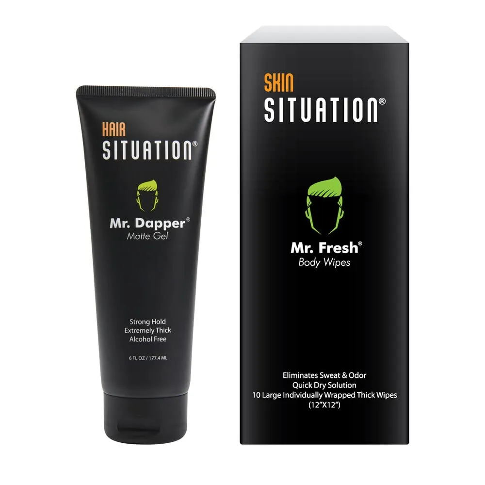 Mr. Dapper Matte Gel and Mr. Fresh Body Wipes