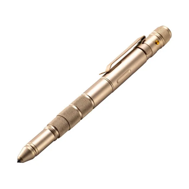 Multi-Function Military Defense Tactical Pen Emergency Flashlight Strobe Bottle Opener Glass Breaker Waterproof Storage Case