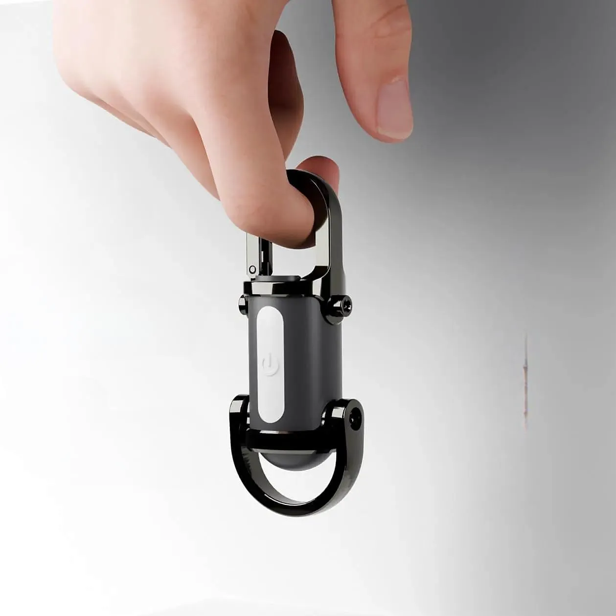 Multifunctional Keychain Mini Flashlight, Waterproof Rechargeable Keychain Light (Black, with C to C)