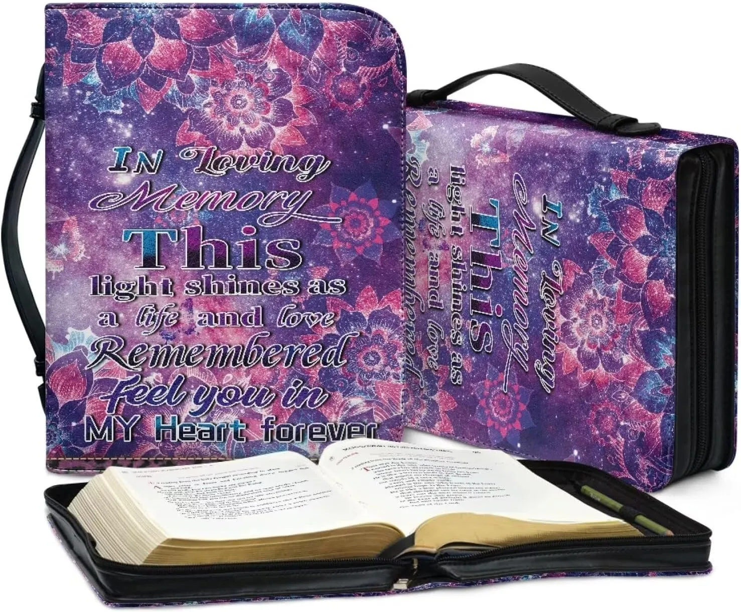 Mumeson Bible Covers for Women Leather Bible Carrying Case Organizer Bag Standard Size Large Capacity Bible Holder