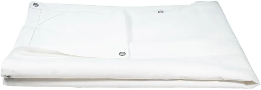 Mytee Products 6' x 8' White Canvas Tarp 12oz - Water Resistant & Breathable - Heavy Duty Tarps - Multipurpose Tarpaulin Cover for Camping Tent