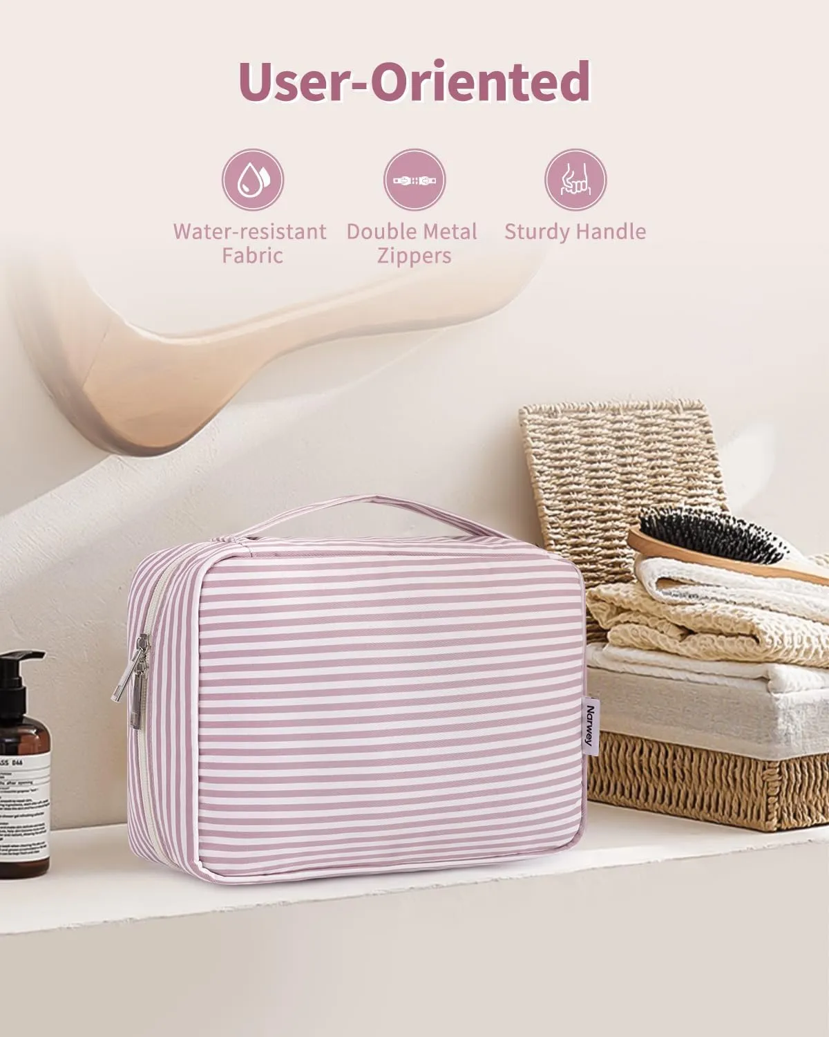 Narwey Hanging Travel Toiletry Bag Cosmetic Make up Organizer for Women and Girls Waterproof