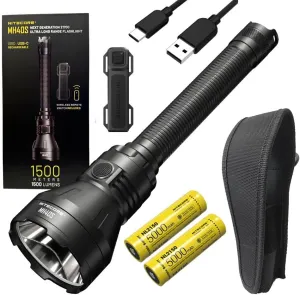 Nitecore MH40S MH40S 1500 Meters Long Throw Rechargeable Flashlight - 1500 Lumens w/ 2X NL2150 and WL Remote Switch Included