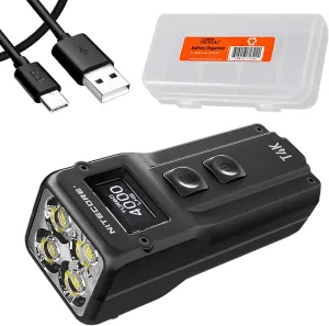 Nitecore T4K Keychain EDC Flashlight, 4000 Lumen LED Super Bright and USB-C Rechargeable