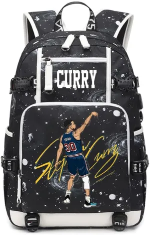 No. 30 Basketball Player Multifunctional Backpacks Sports Fan Bookbag Travel Student Backpack (Q4)