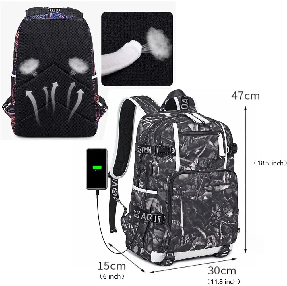 No. 30 Basketball Player Multifunctional Backpacks Sports Fan Bookbag Travel Student Backpack (Q4)