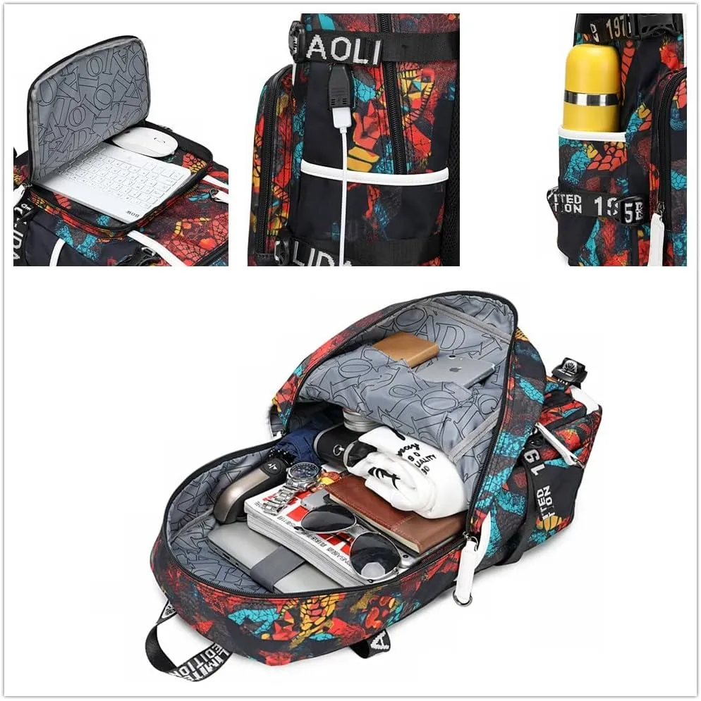 No. 30 Basketball Player Multifunctional Backpacks Sports Fan Bookbag Travel Student Backpack (Q4)