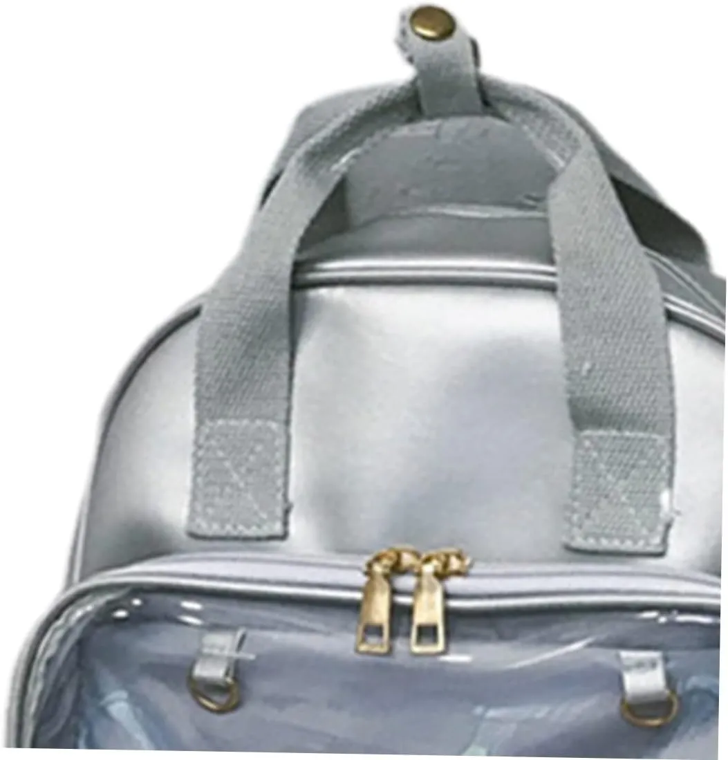 NOLITOY Candy Backpack for Girls School and Girls School Backpack Pvc Satchel Comfortable Straps Fashion Book Bag for Women (grey)
