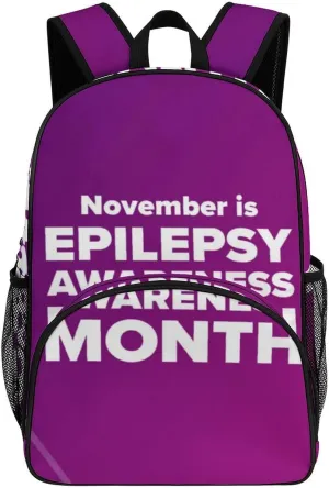 November Is National Epilepsy Awareness Month Backpack for Worker Teacher Business Hiking Travel Bag Shoulders Bag