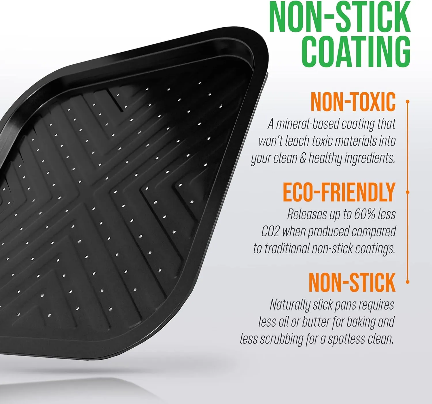 NutriChef Non-Stick Square Oven Crisper Pan - Heavy Duty Carbon Steel Baking Tray w/ Perforated Holes for Even Airflow - Bake Fries, Pizza, Frozen Snacks, & More - Dishwasher Safe, Black